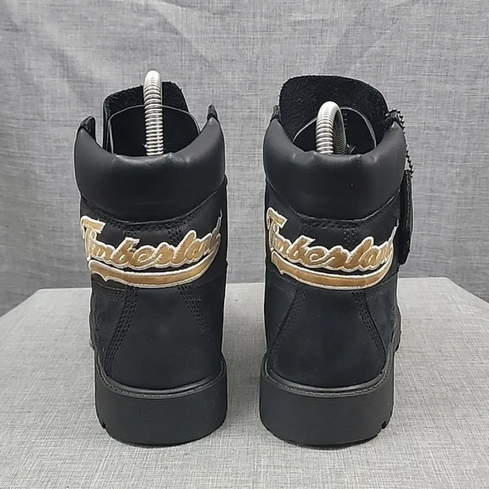 TIMBERLAND Kid's Heel Stitched Emblem Leather Boots 6